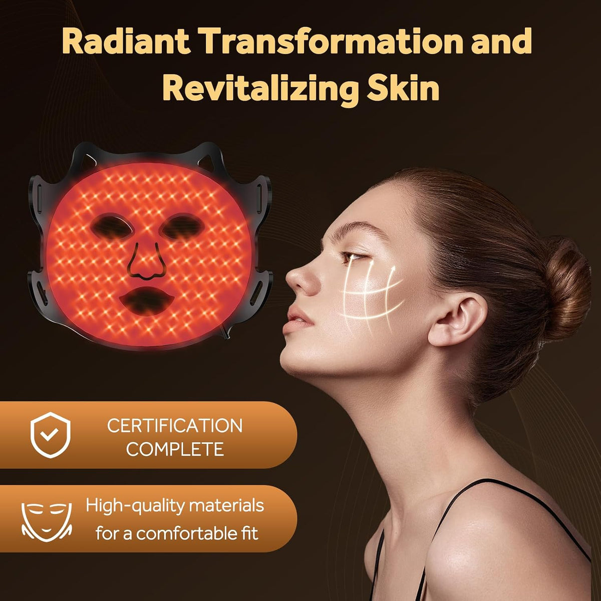 Red Light Therapy for Face,Led Face Mask Light Therapy,Portable Red Light Therapy Mask for Home and Travel Skin Care