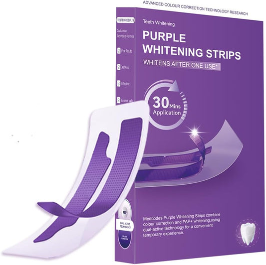 Purple Whitening Strips,28 Patch Teeth Strips,Instant