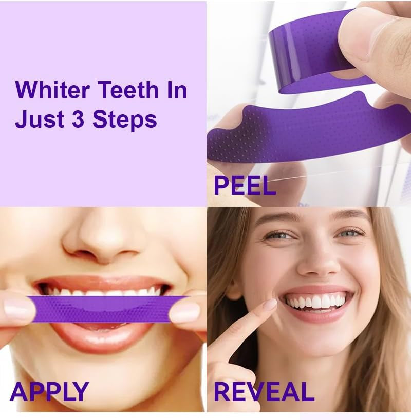 Purple Whitening Strips,28 Patch Teeth Strips,Instant