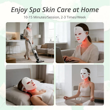 Red Light Therapy Mask for Face, 7-Color LED Face Mask, Rechargeable and Portable Skincare Device for Home Use