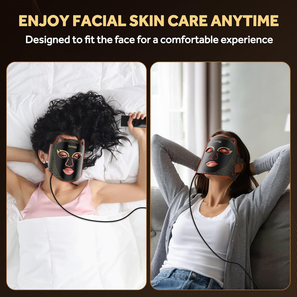 Red Light Therapy for Face,Led Face Mask Light Therapy,Portable Red Light Therapy Mask for Home and Travel Skin Care